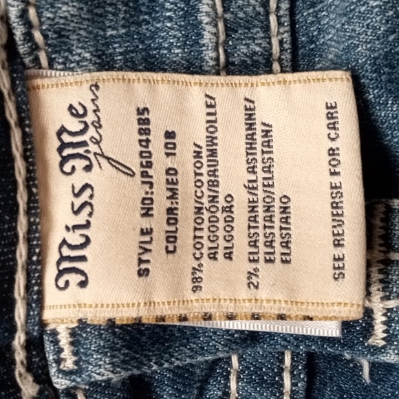 Miss Me Women's Blue Boot Cut Jeans with Raw Hem Size 29 - Picture 6 of 16